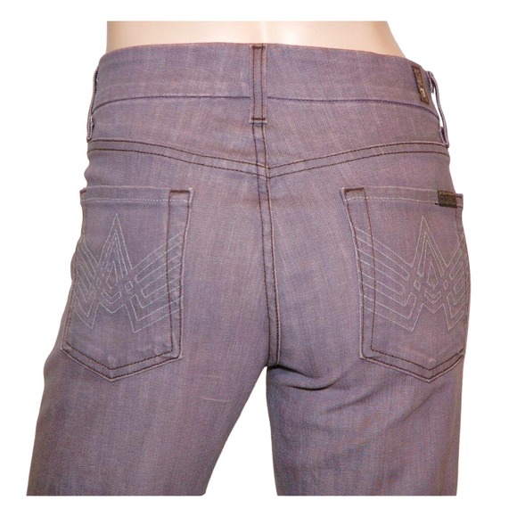 7 for All Mankind A-POCKET Flare Leg Jeans Denim Trousers Pants 29 Pur New - Picture 5 of 7